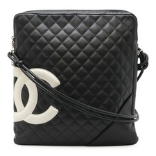 Chanel Cambon Line Calfskin Shoulder Bag Women Black One Size 579148