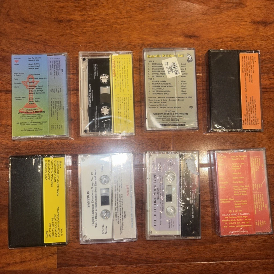 BRAND NEW Sri Sathya Sai Bhajans Cassettes 8 India Living God FREE SHIPPING - Image 2 of 4