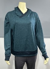 Mondetta Performance Luxury Lightweight Hoodie Womens L ARGE Teal Pullover Top