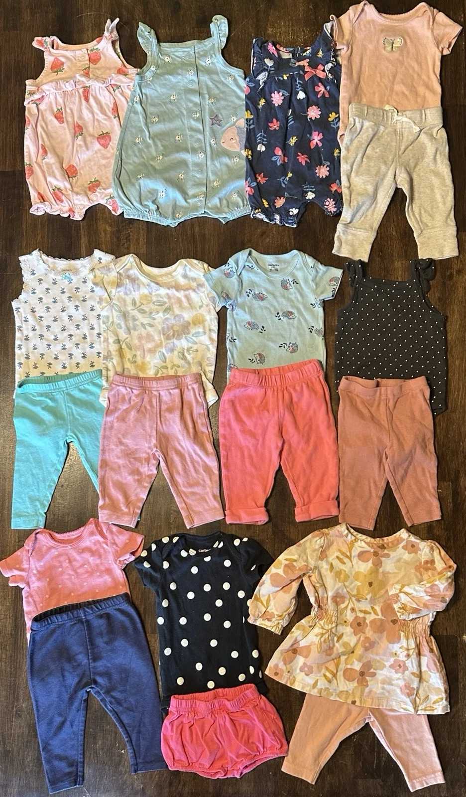 Cute Baby Girl Spring Clothes Lot, 0-3 Months, 19 Pieces Total
