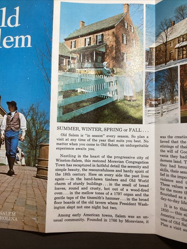 Vecchia brochure da viaggio turistica Salem vintage a Winston-Salem North Carolina B38/41 - Foto 10 di 11