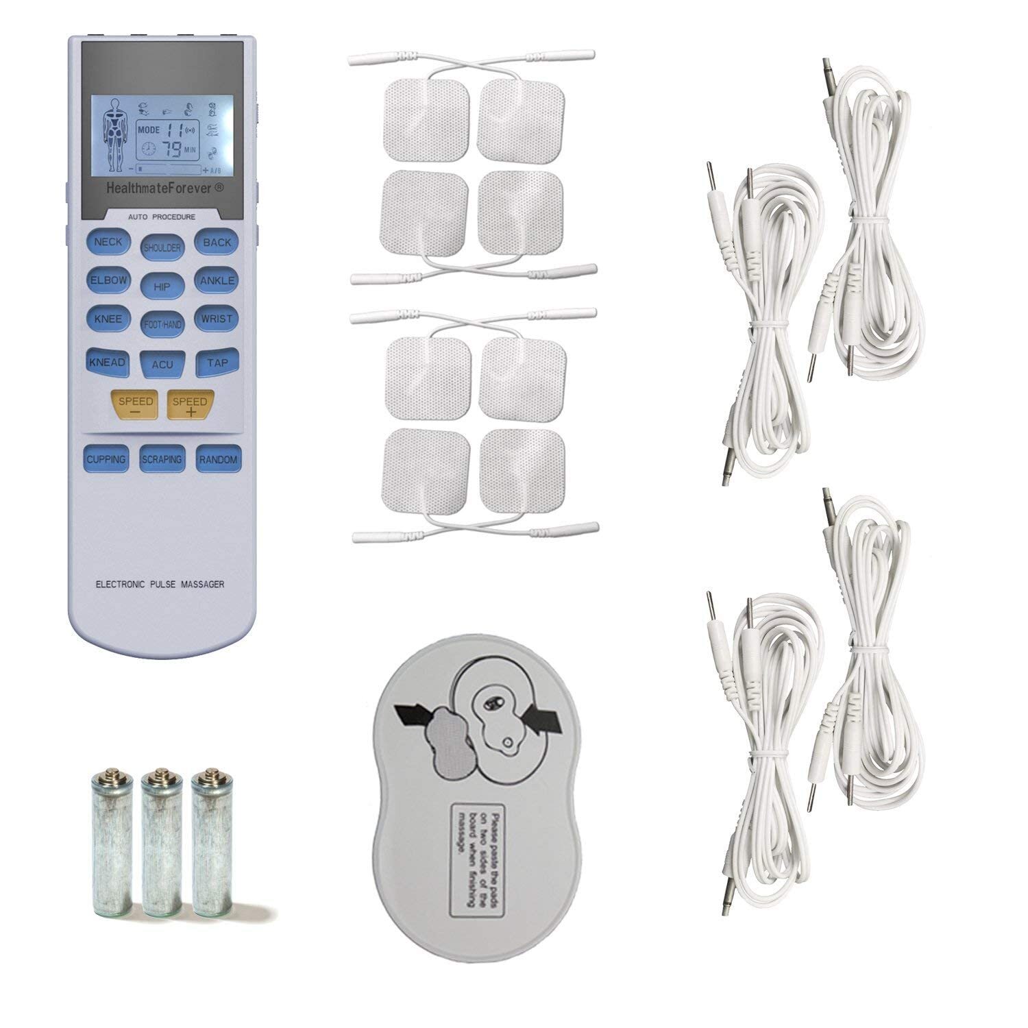 YK15AB TENS unit EMS Muscle Stimulator 4 outputs 15 modes Handheld Electrothe...