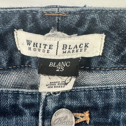 White House Black Market Jeans Damen 2S Blau Denim Straight Leg Medium Wash - Bild 8 von 12