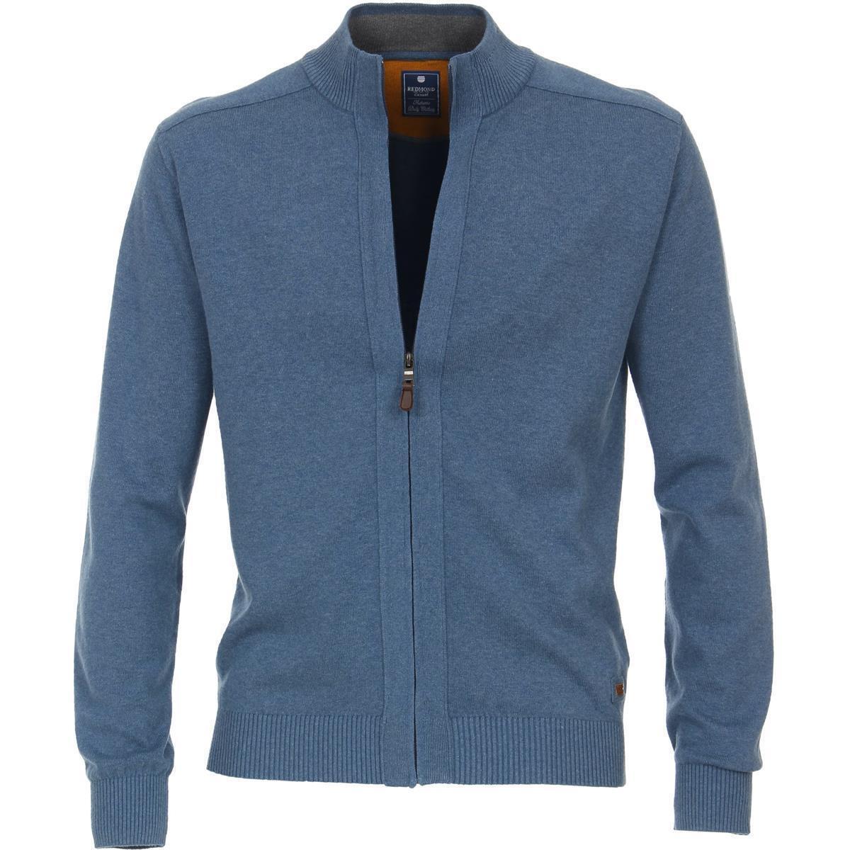 REDMOND Herren Langarm Strickjacke mit Reißverschluss 100