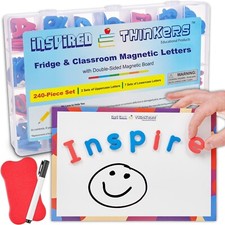 Inspired Thinkers - Magnetic Alphabet  Numbers, Foam Letters for Kids 240 Pcs