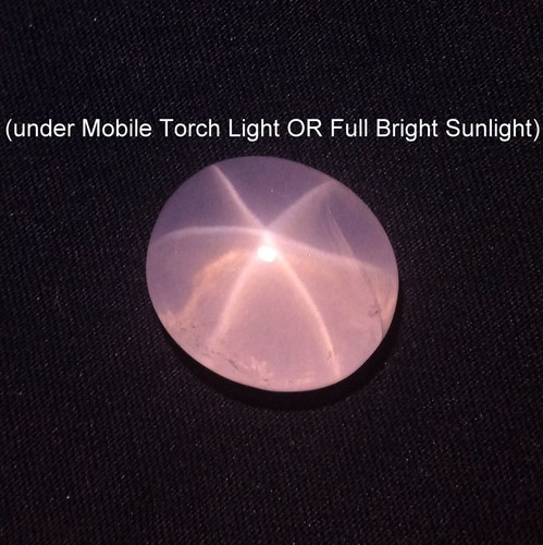 113 Ct 27.3x23.8 MM Natural Rose Crystal Quartz 6 Ray Star Oval Shape Cabochon - Picture 4 of 24