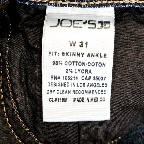 Joe's Women's Size 31 Skinny Ankle Fit Dark Wash Mid Rise Denim Stretch Jeans - Picture 9 of 14