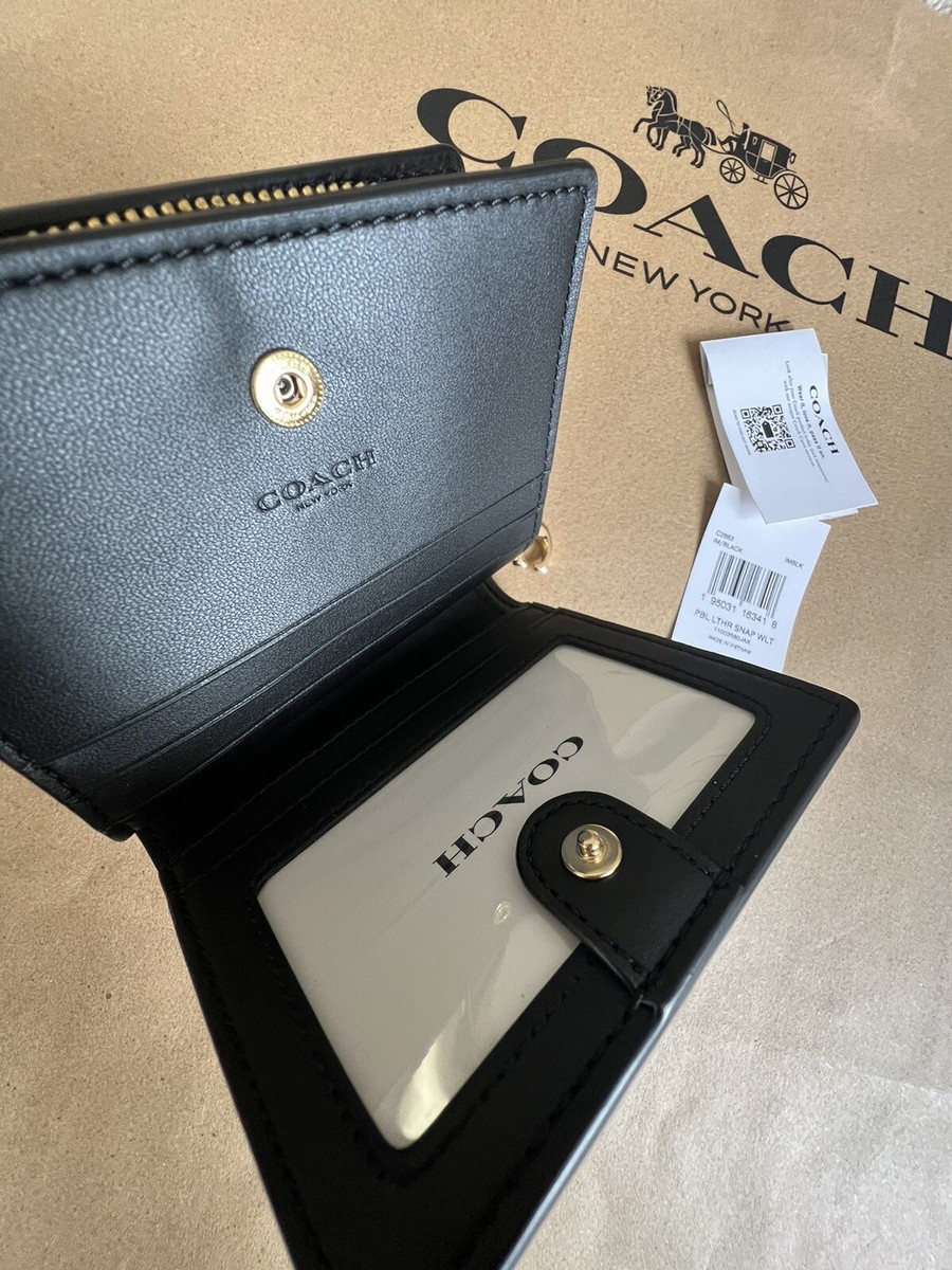 【即発】コーチ PBL LTHR SNAP WLT C2862 IMBLK 楽天市場】コーチ COACH 財布 二つ折り財布 C2862 IMBLK ミニ