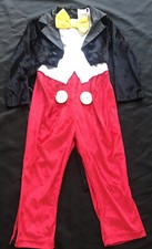 Disney Mickey Mouse one piece Costume Black Red Velvet Size 3-4