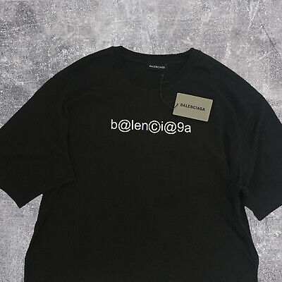 Balenciaga Oversize Black Shirt With Symbolic Logo T-shirt Size L 