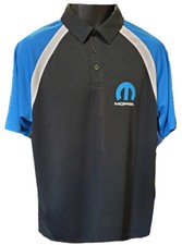 Mopar Logo Polyester Dry-Wicking Black/Blue Polo Shirt Official Licensed