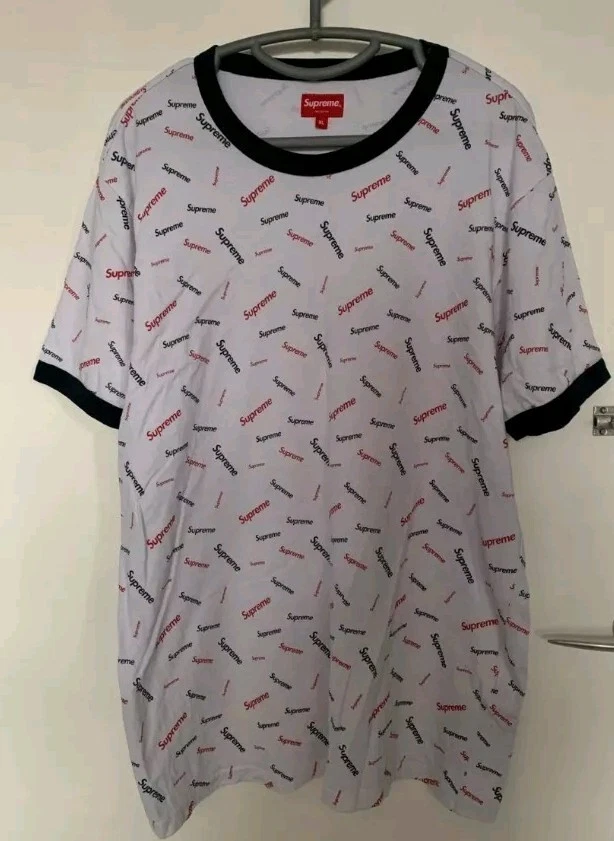 FW18 Supreme Streuen Ringer Größe XL Weiß T Shirt Kurzärmlig Top