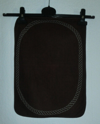 4 Dunkelbraune Tischsets mit grauem ovalem Musterdruck THOMAS-Porzellan