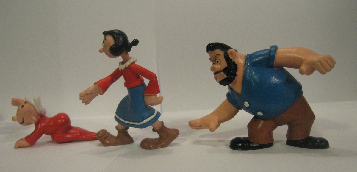 Vintage Popeye the sailor man, 5 pvc figures Maia & Borges Vintage Popeye the sailor man, 5 pvc figures Maia & Borges