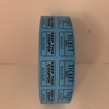 Roll of 2000 Blue Double Stub Raffle Tickets Split the Pot 50/50