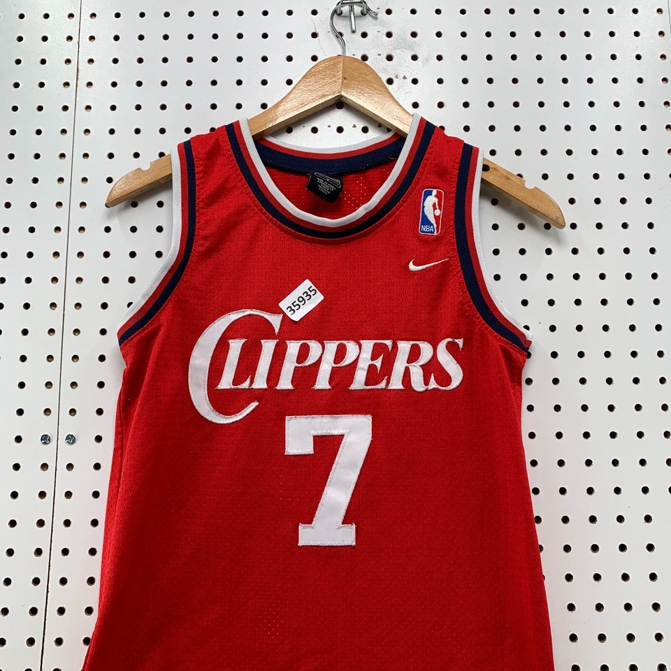 Nike Los Angeles Clippers Odom Jersey Niños Pequeño Rojo #7 Bordado Swoosh 16x22 Foto 3 de 4
