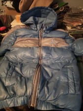 Michael Jordan Youth Jacket Size 7 Small Blue and Gray Puffy