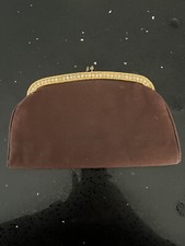 Vintage Garay Clutch Purse Brown Diamonds 1960's Great Condition