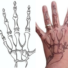 Halloween Skelett Hände gefälschte Tattoos ...