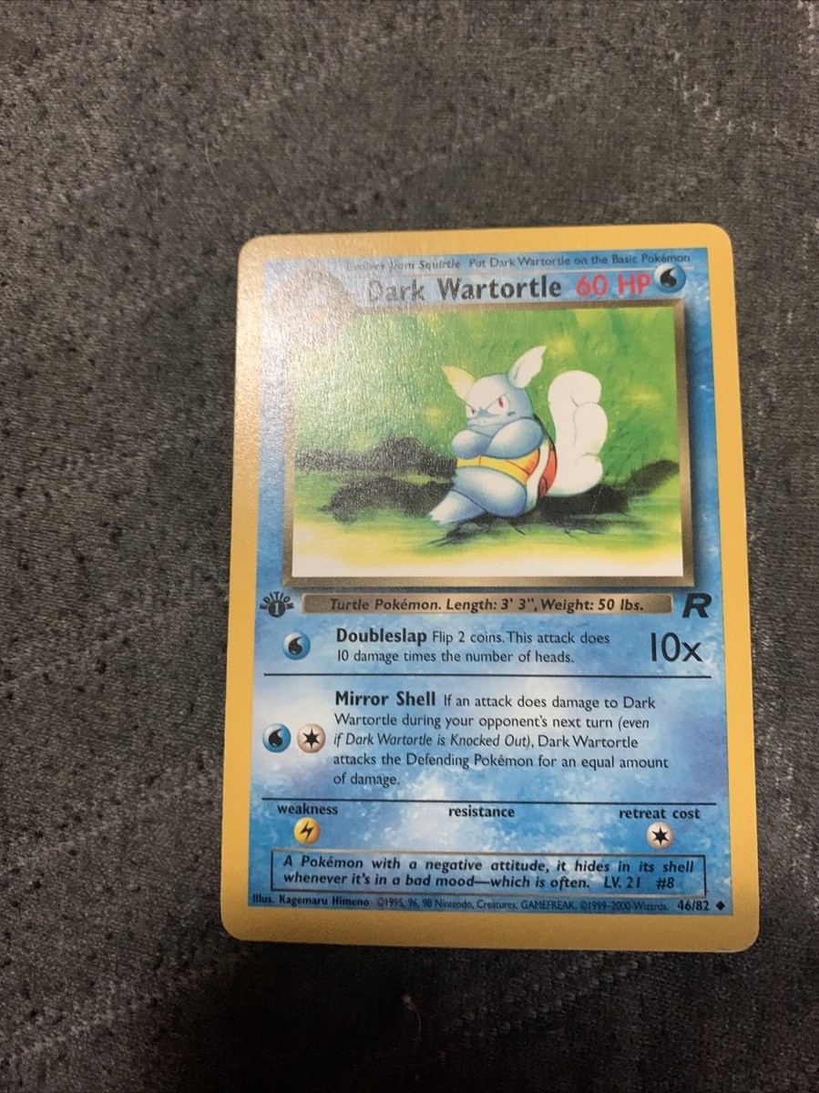 DARK WARTORTLE 46/82 Team Rocket 1st EDITION Pokemon card Lightly Played LP