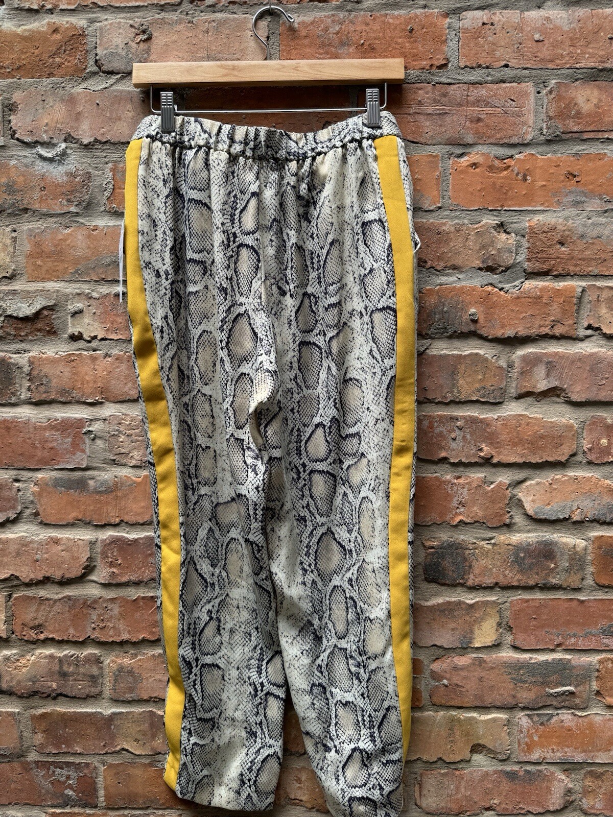 ZARA SNAKESKIN TROUSERS W YELLOW STRIPE RRP £29.99 BNWT SIZE S image 5