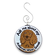 American Water Spaniel Mini Ornament Dog Holiday Decor Handmade Gift - 2.25"