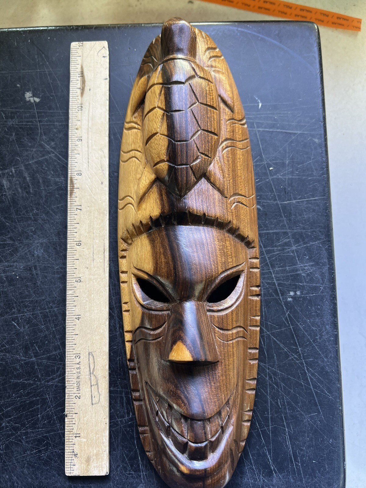 MASQUE AFRICAIN SCULPTÉ à La Main En Bois Décoration Murale Tribu Art