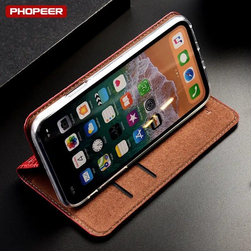Genuine Leather Card Slot Flip Case for OnePlus 12 11 10 Crocodile Grain Cover - Picture 6 of 25
