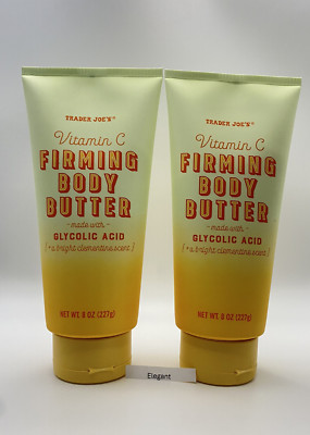 2 x Trader Joe's Vitamin C Firming Body Butter w/Glycolic Acid Clementine Scent