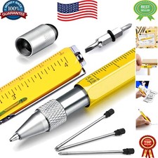 Aluminum 6-in-1 Multitool Pen with Refills - Unique Gift for Dad or Husband
