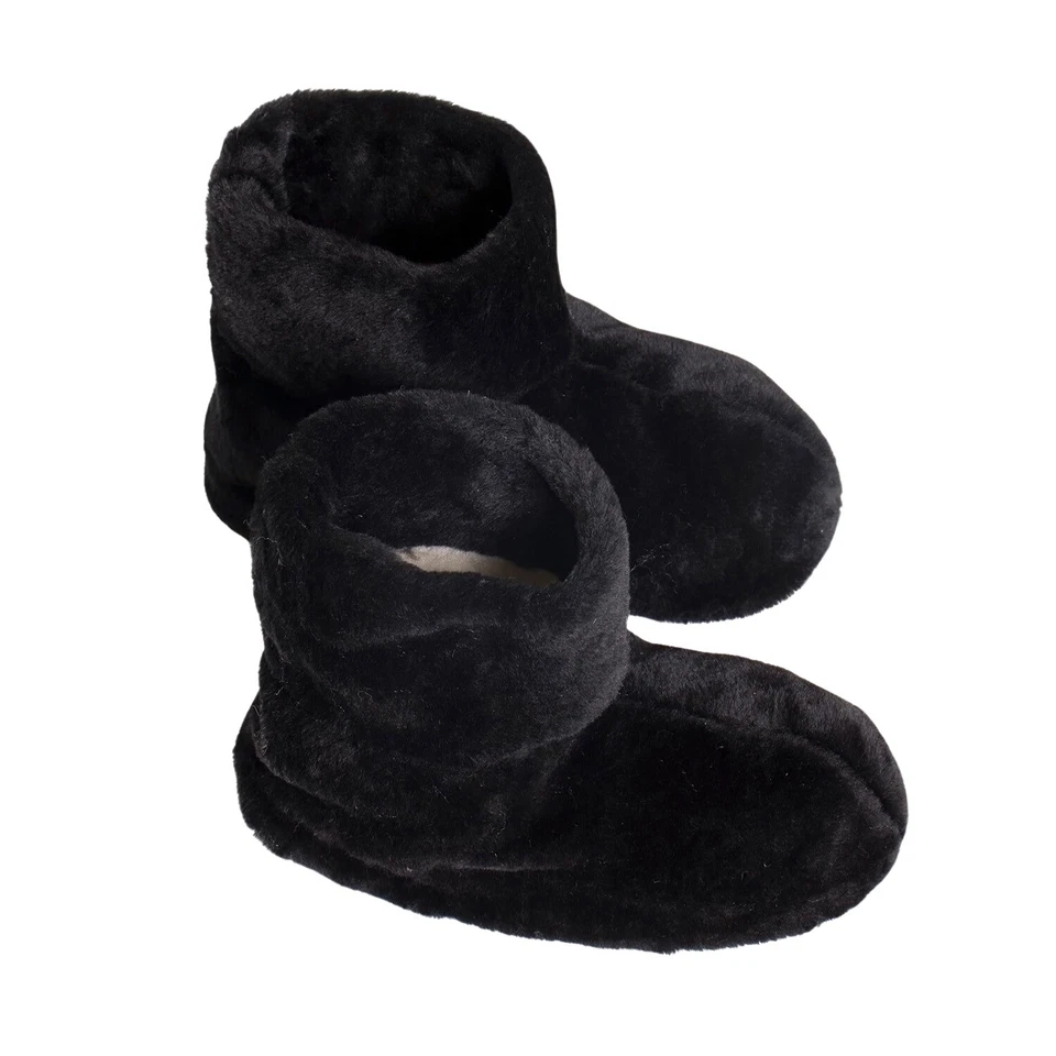 MUJER COLOR LISO NEGRO LANA MERINO ZAPATILLAS BOTAS VALENKI EN TERCIOPELO FELPA Foto 3 de 4