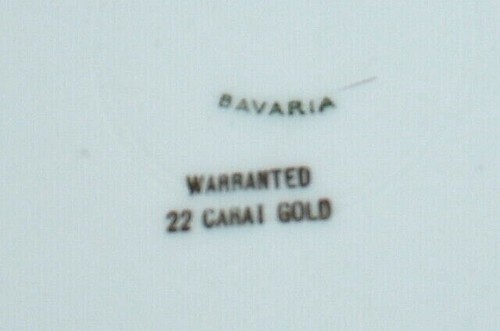 Vintage BAVARIA 22k Gold Border Dinner Plates 11"D Set of 6 - Picture 9 of 9