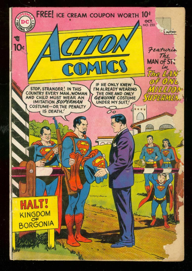 ACTION COMICS #233 1957-DC COMICS-SUPERMAN BORGONIA G- | eBay