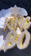 Customize 3.50 CT Real Moissanite Any Letters Name Pendant 925 Sterling Silver