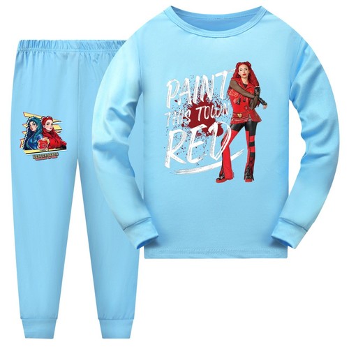 Descendants 4 5-13 Year Old Girls' Pajama Set Cartoon Round Neck Long Sleeve Set - Picture 3 of 30