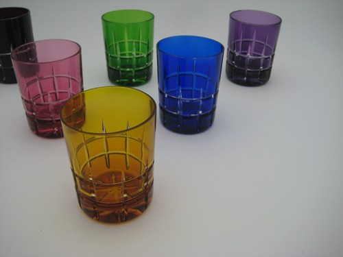 Set 6x Whiskey Whisky Glass Tumblers 200ml Lead Crystal Overlay Hand Cut - Picture 3 of 10