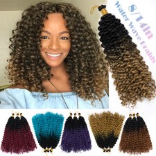 Natural Water Wave Crochet Braids Deep Curly Hair Extensions Black As Real Human