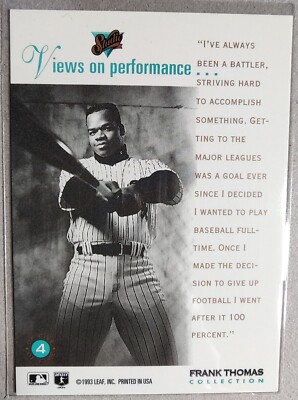 Frank Thomas Collection - 1993 Leaf Studio #4 - Baseball - NM - Free Shipping