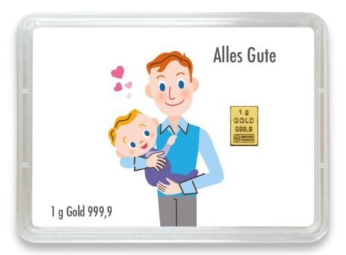1 Gr. 999 Gold Geschenk Taufe Geburt Hochzeit Geburtstag Alles Liebe Goldbarren - Bild 33 von 56