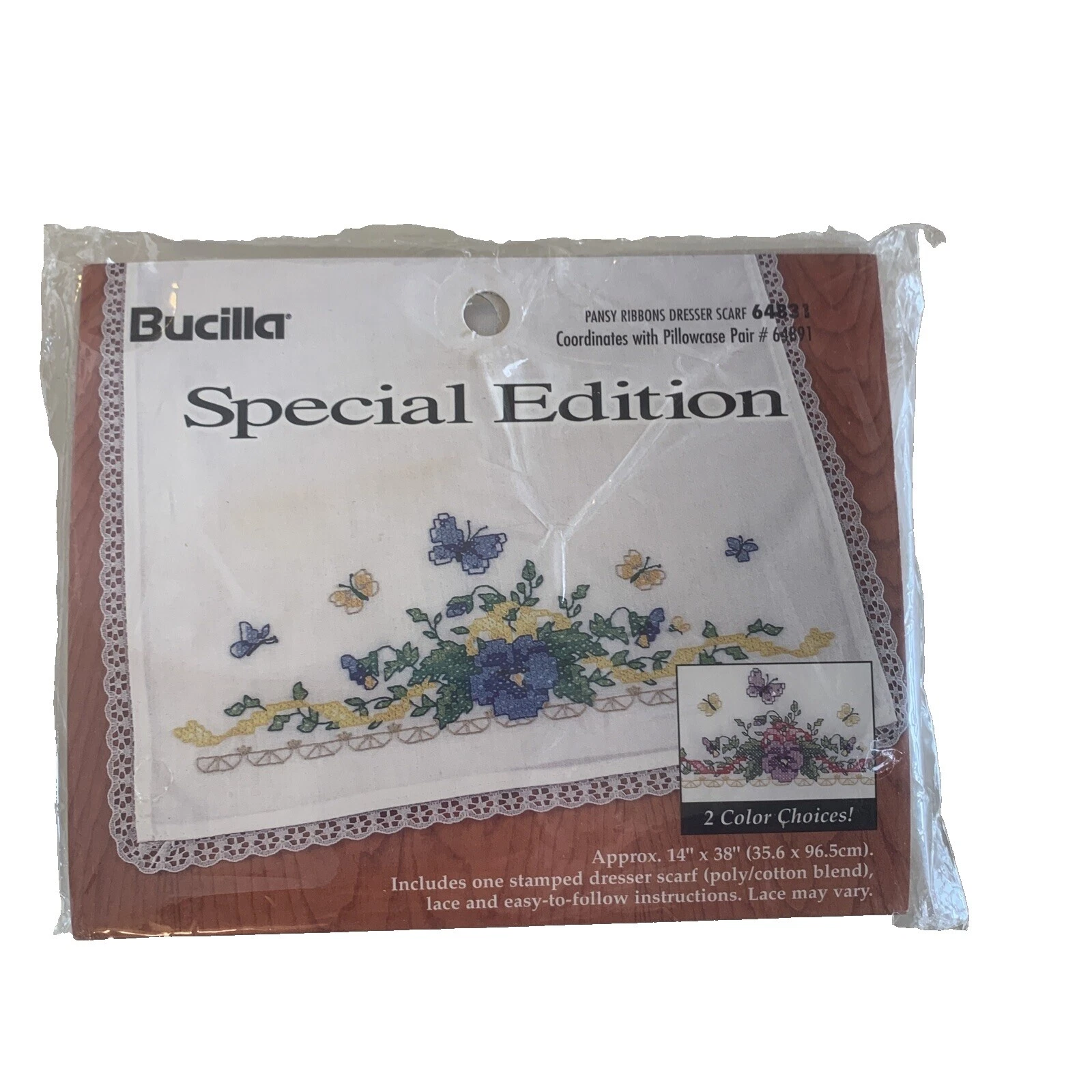 Flores y Plantas Bucilla Ropa de cama estampada bordado a mano