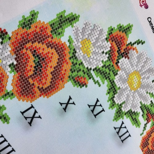 Bead Embroidery Kit Clock DIY Beaded Stitching Bead Needlework clock 005 - Picture 7 of 14