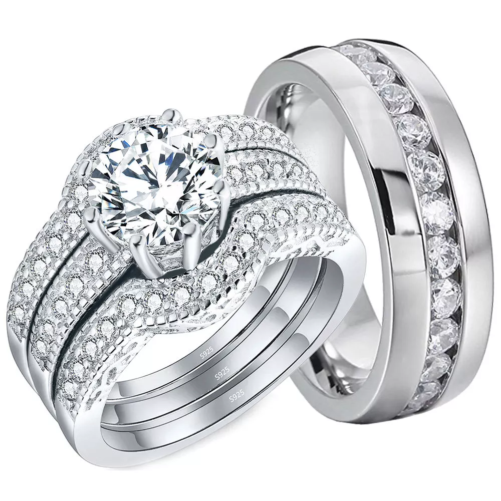 Stainless steel engagement hotsell rings for her