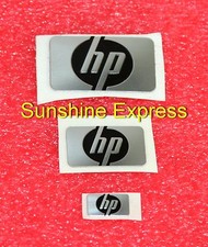 Lot of 3 pcs New OEM HP LOGO Metal Sticker - Black