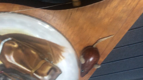 Studio Cheese board Glass Dome Dish Wire Slicer mouse Tile Horses farm pub plate - Video 1 of 1