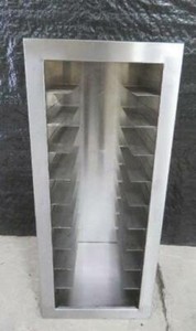 Stainless Steel In Wall Full Size Bun Sheet Pan Cabinet shelf rack