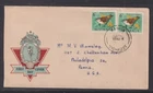 Australia "Hermes Red " 1964 6d Thornbill Pair FDC Wandin to USA