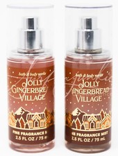 Bath Body Works Jolly Gingerbread Village 2.5 Travel Spray Mist x2 Body Splash
