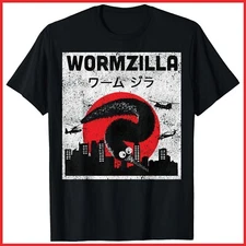 Worm On A String Meme Japanese Fuzzy Magic Worms Wormzilla Black Cotton T-Shirt