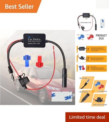 Enhanced AM/FM Radio Experience: 12V Car Antenna Amplifier 25 dB Signal Boost