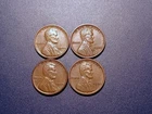 Lot of (4) AU 1928-P Lincoln Cents